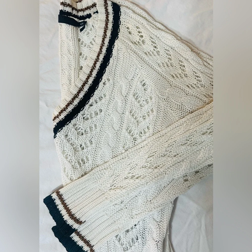 Vintage L.A.M.B White Varsity V-Neck sweater - Picture 6 of 8